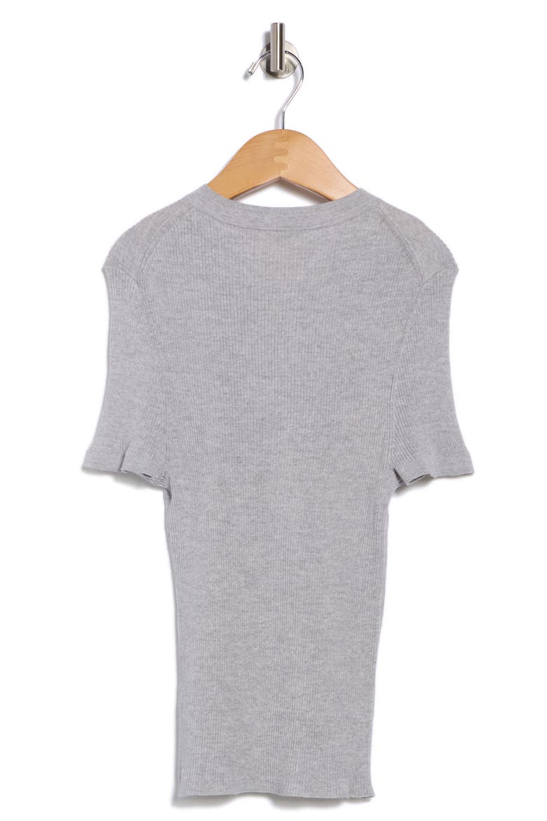 Tease Short Sleeve Wool Sweater, Alternate, color, LIGHT HEATHER GREY