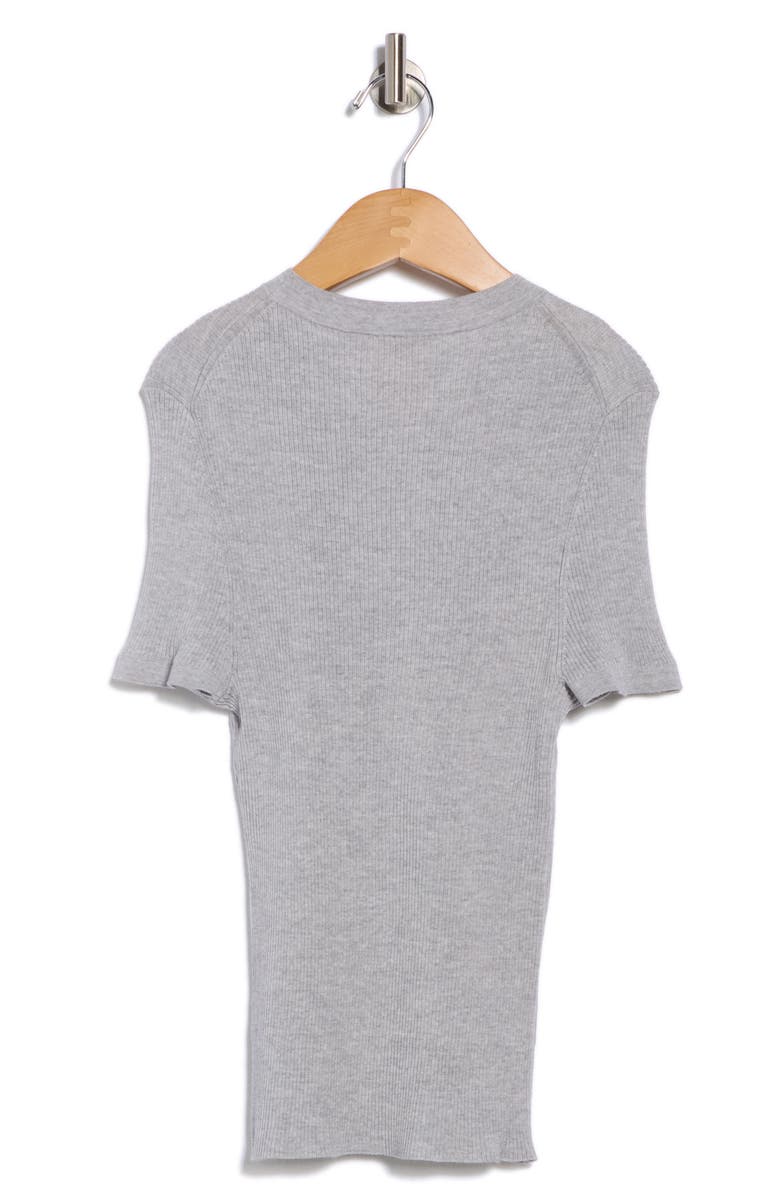 TWP Tease Short Sleeve Wool Sweater, Alternate, color, Light Heather Grey