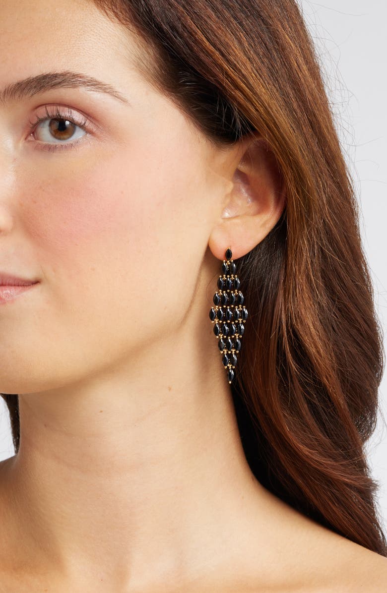 Nordstrom Marquise Black Cubic Zirconia Kite Earrings, Alternate, color,