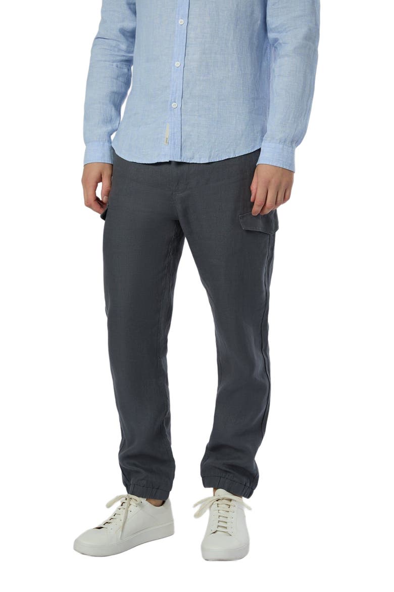 Linen Cargo Jogger, Alternate, color, GUNMETAL