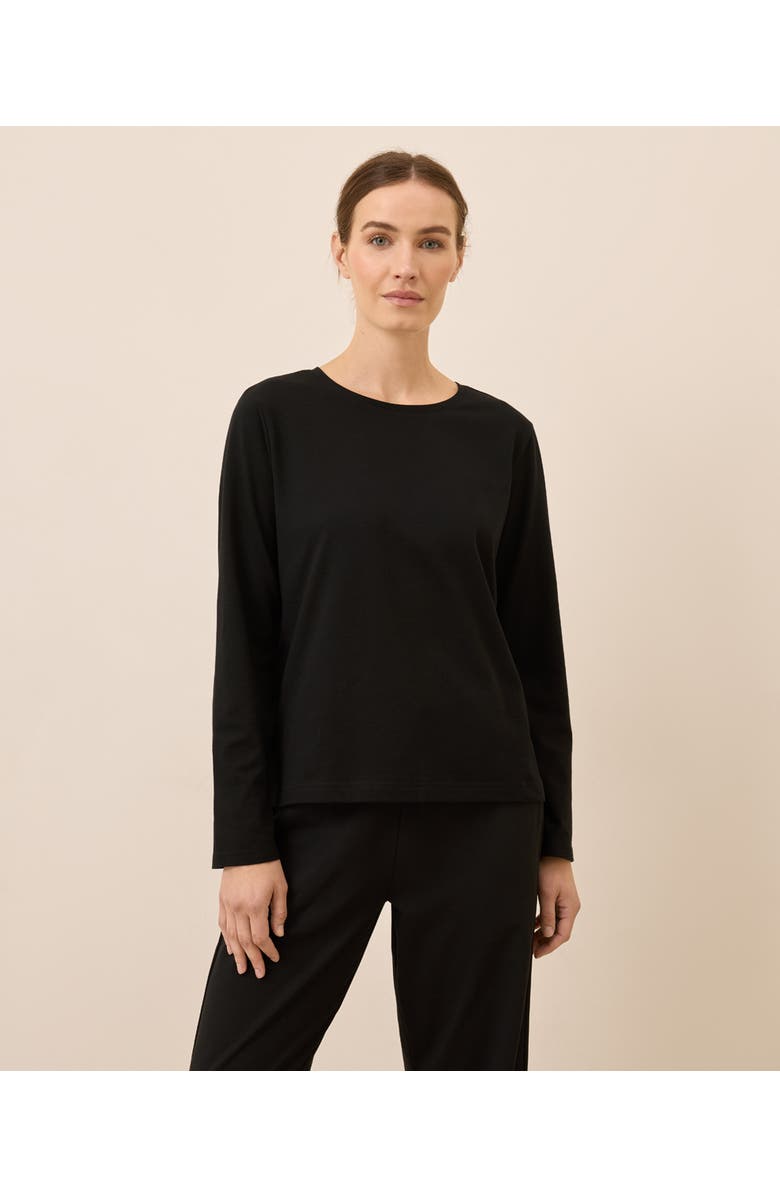 Pact Organic Cotton Cool Stretch Relaxed Sleep Shirt, Main, color, Black