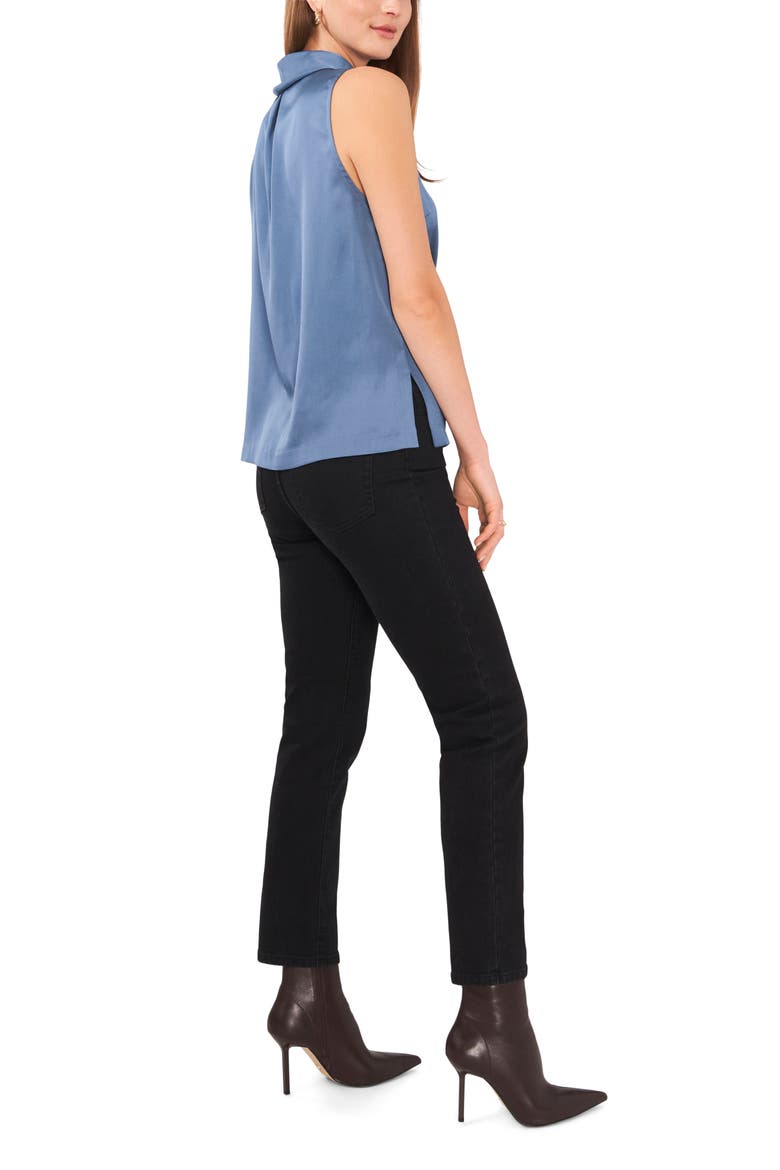 Hammered Satin Sleeveless Cowl Neck Top, Alternate, color, 417 DUSTY BLUE
