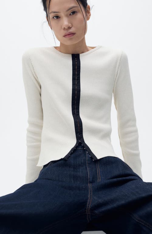 Mango Colorblock Cotton Blend Cardigan