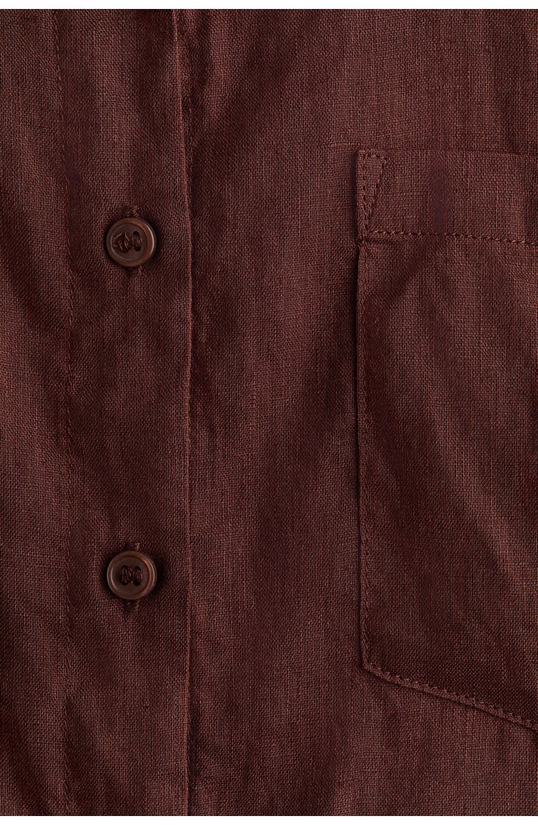 H&M Linen Shirt, Alternate, color, Dark Brown