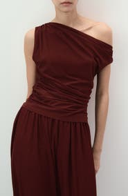 MANGO Asymmetric Ruched Top
