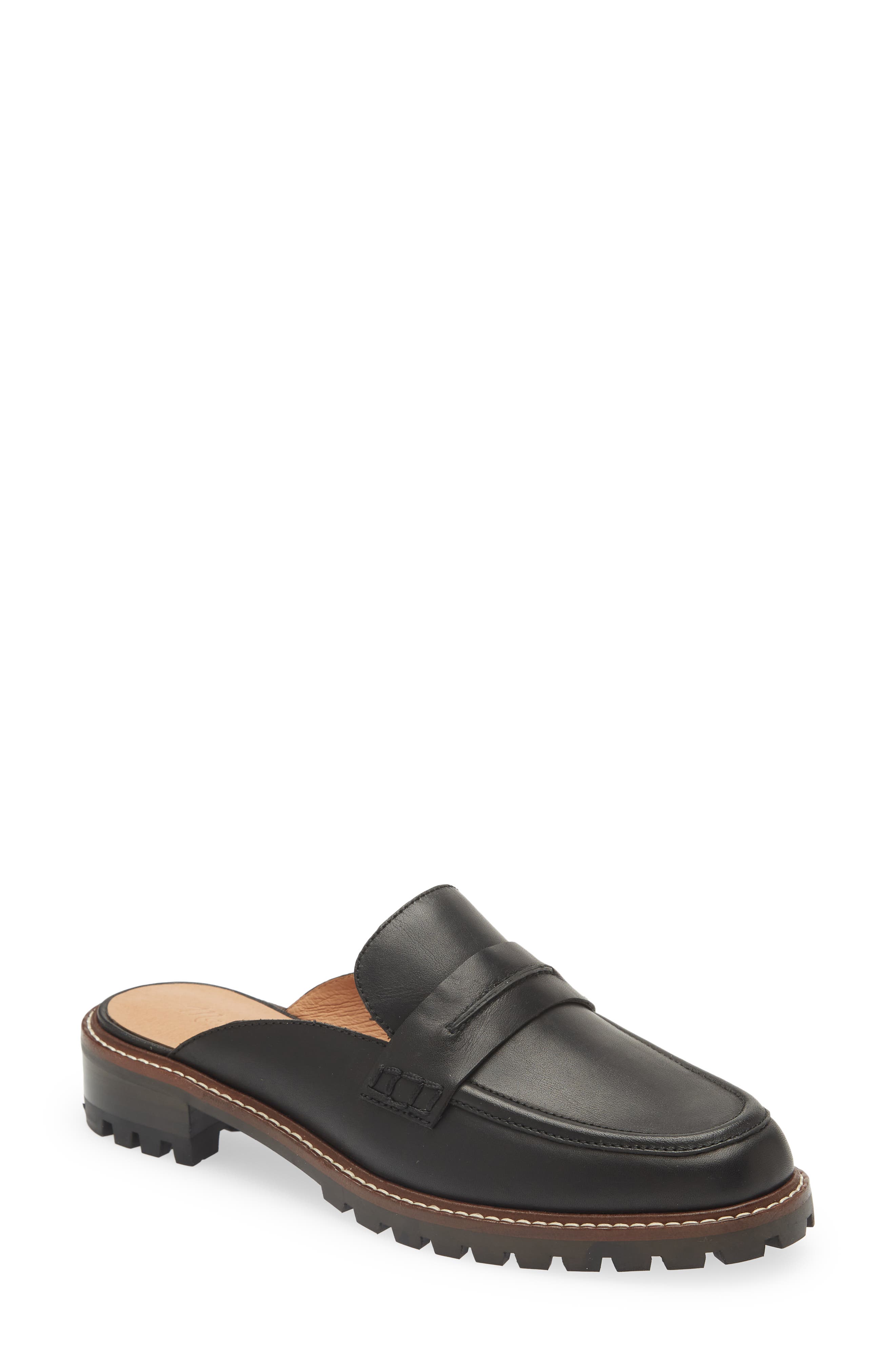 Lug Sole Loafer Mule, Main, color, TRUE BLACK