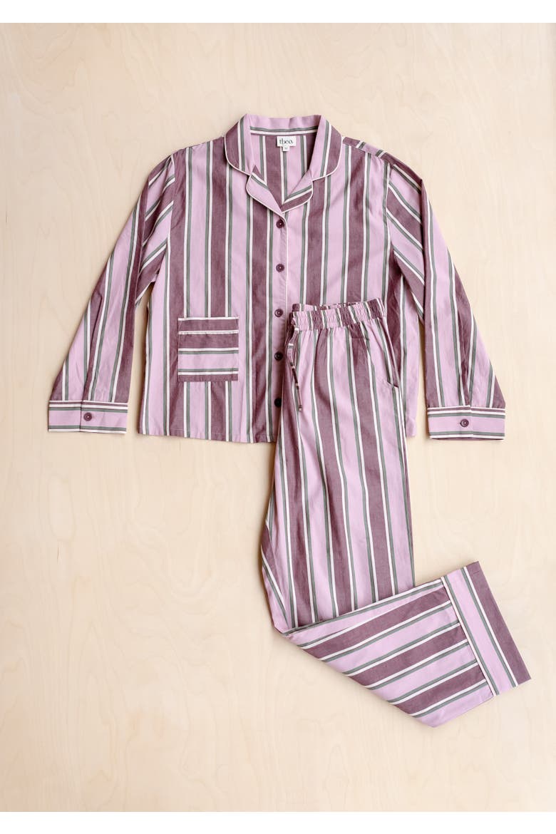 Cotton Long Sleeve Pajamas, Alternate, color, Pink Stripe