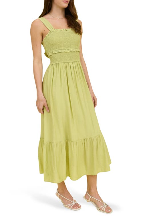 BLU PEPPER BLU PEPPER BOW TIE SMOCKED MIDI SUNDRESS 