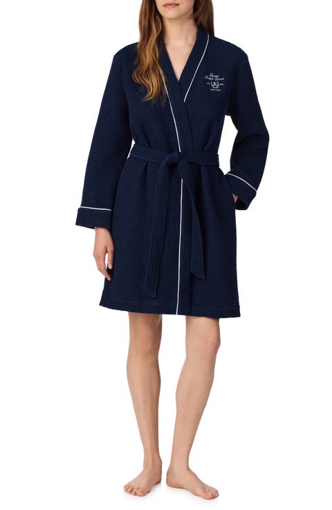 Short Waffle Knit Robe
