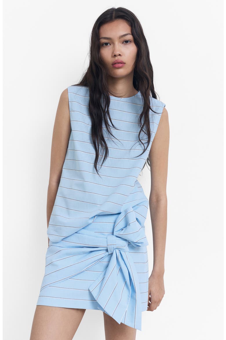 Anita Stripe Cotton Miniskirt, Alternate, color, SKY BLUE