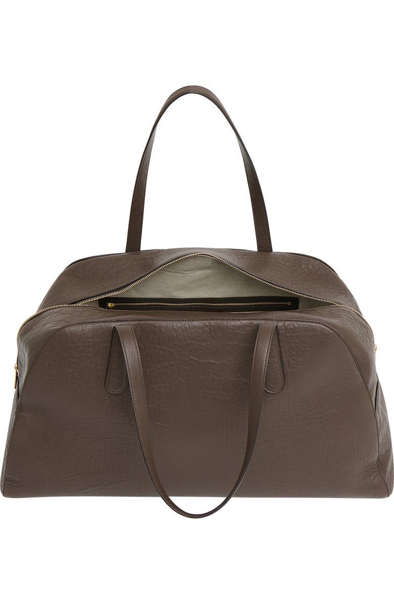 Mansur Gavriel Helios Leather Travel Bag, Alternate, color, Ebony