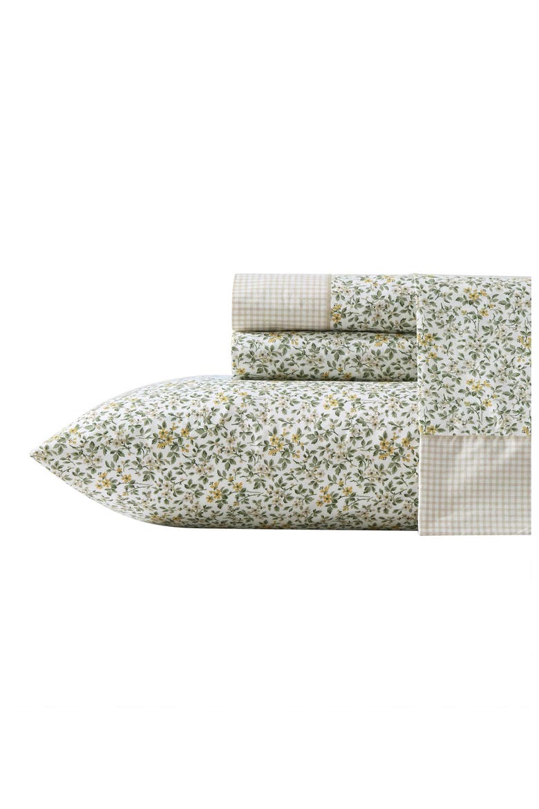 Tierney Cotton Percale Sheet Set, Main, color, GREEN