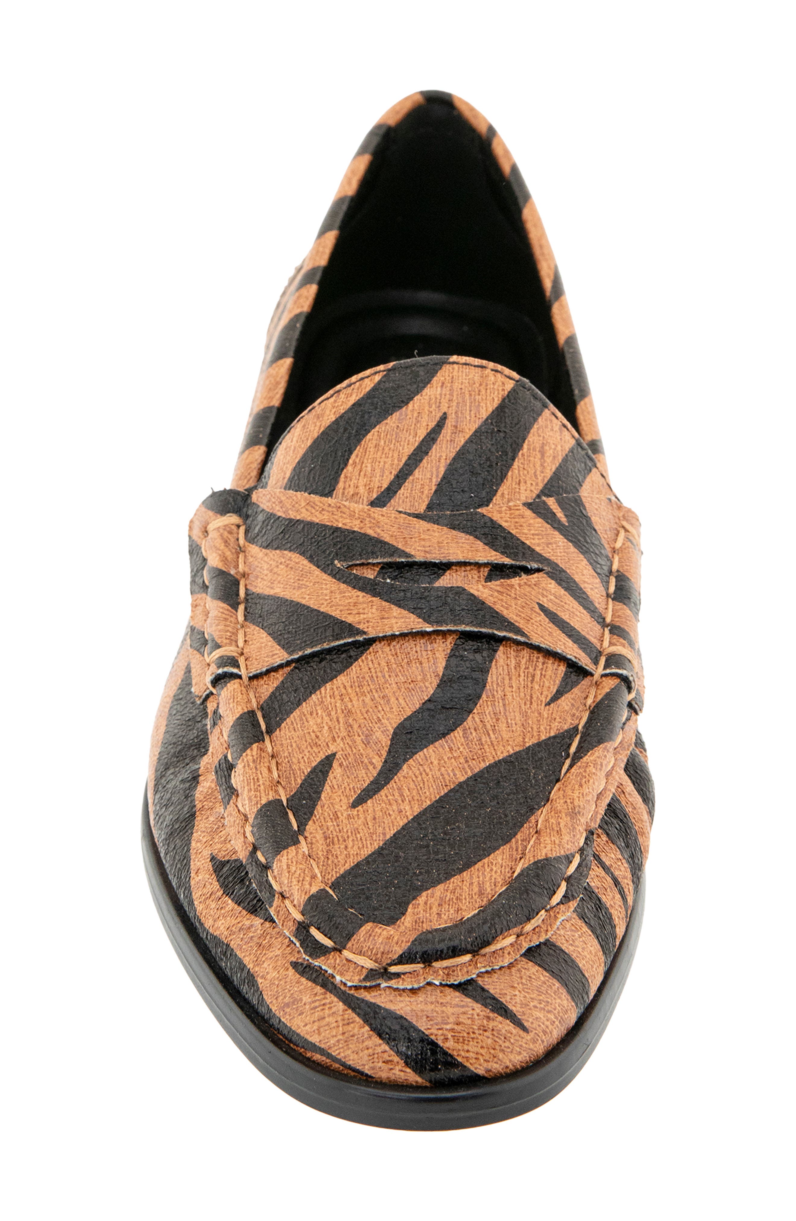 Zoila Penny Loafer, Alternate, color, DARK NATURAL/ BLACK