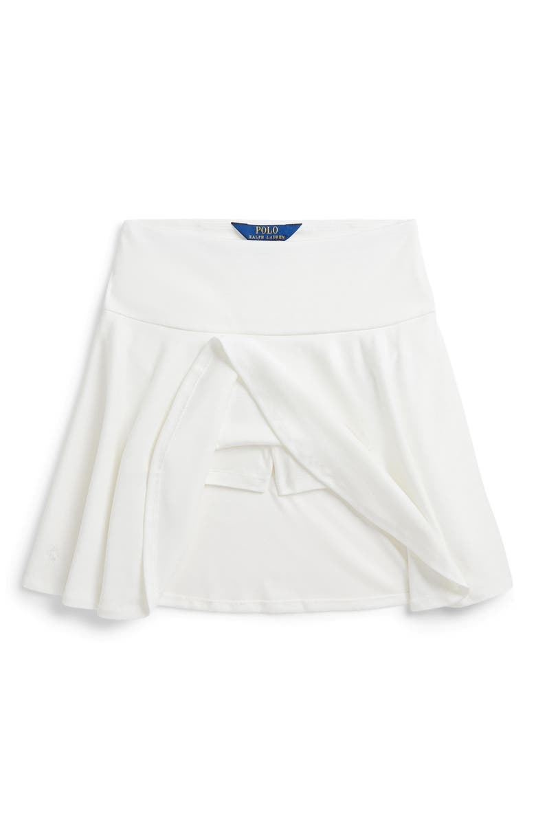Polo Ralph Lauren Kids' Ponte & Jersey Skort, Alternate, color, Paper White W/ Tonal