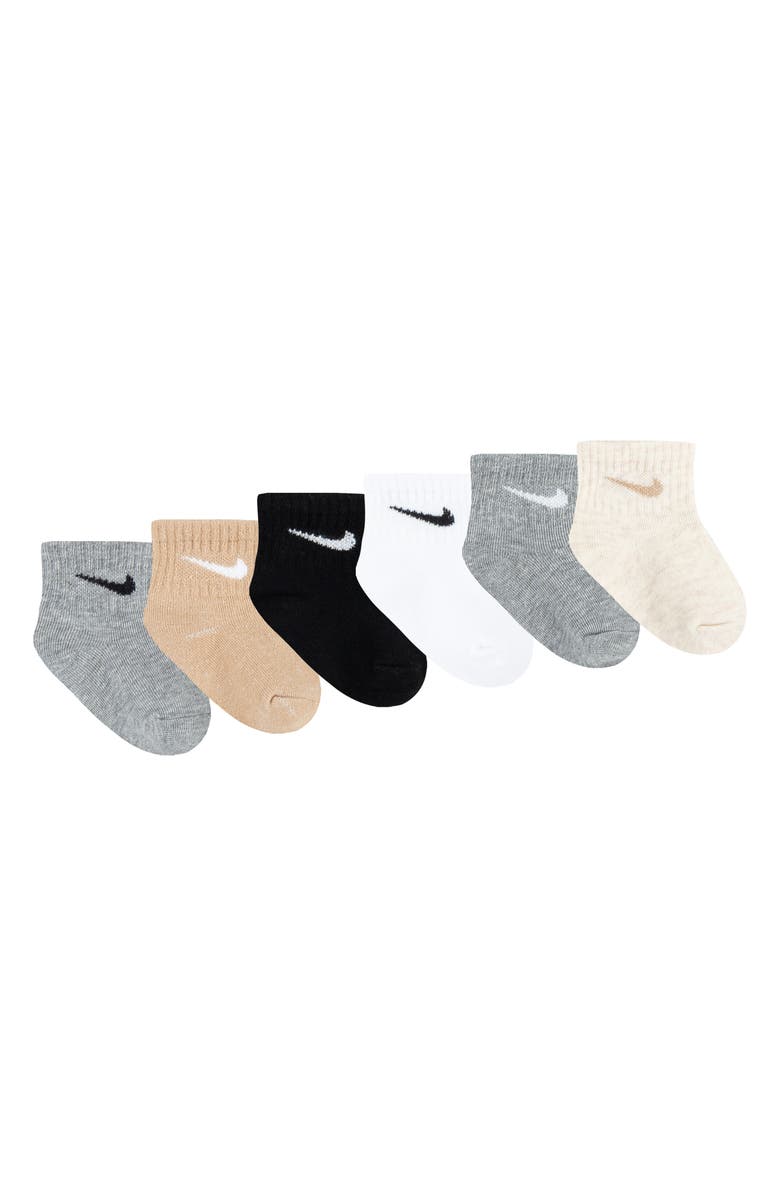 Nike Assorted 6-Pack Cotton Blend Socks, Alternate, color, Dark Grey Heather / Black