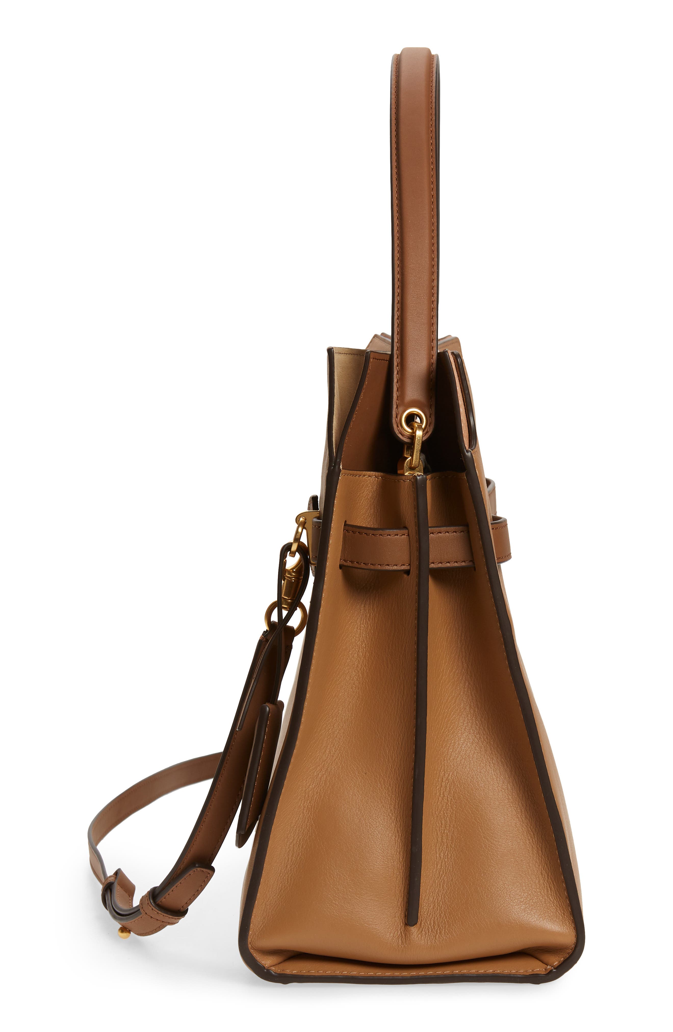 Tory Burch Lee Radziwill Leather Double Bag, Alternate, color, 