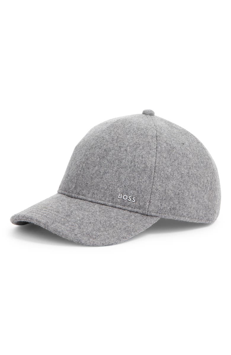 BOSS Zed Wool Blend Baseball Cap, Main, color, Medium Grey