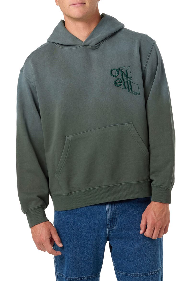 OG Logo Ombré Box Hoodie, Main, color, HUNTER GREEN