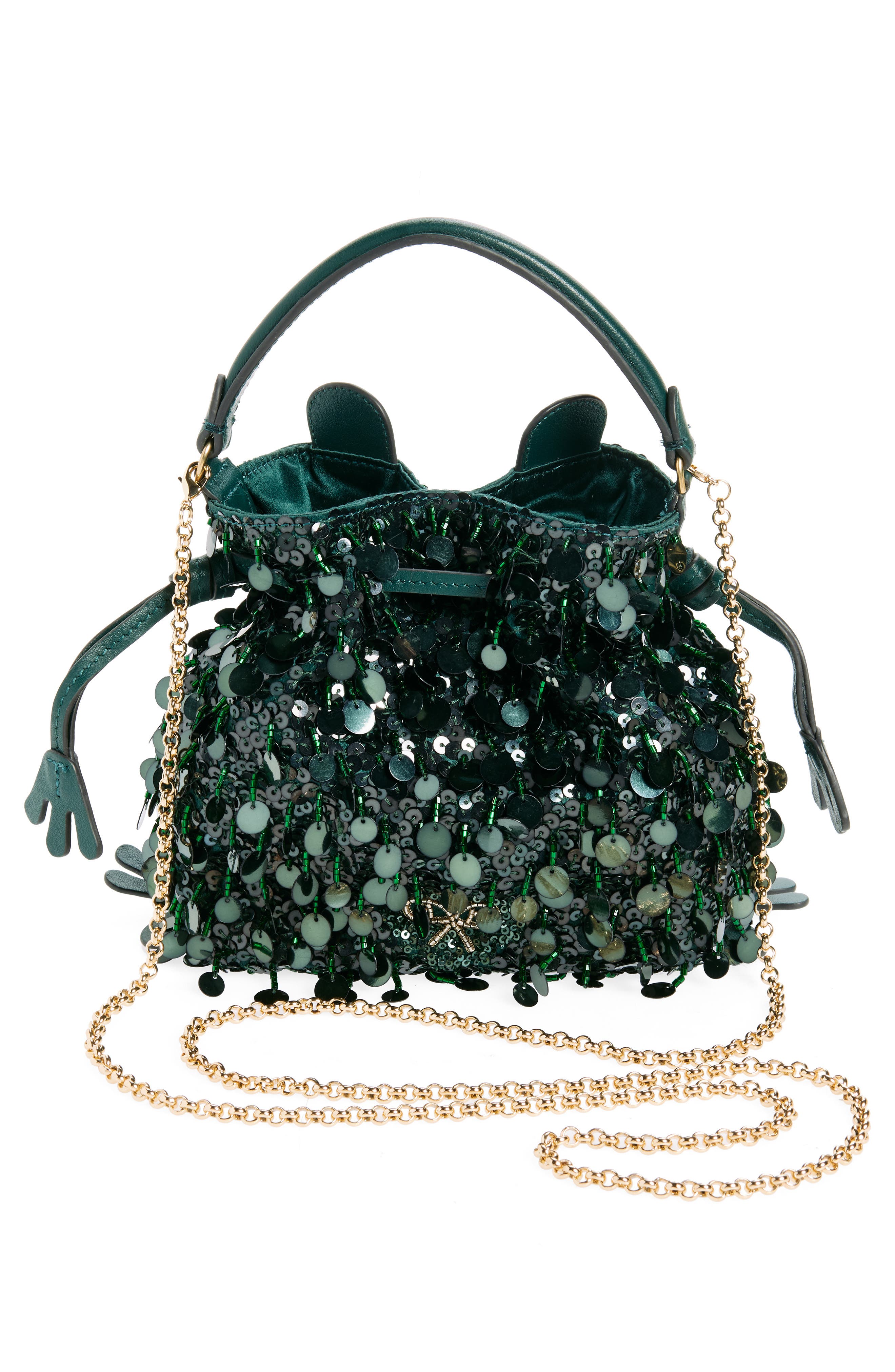 Anya Hindmarch Frog Sequin Crossbody Bag, Alternate, color, 
