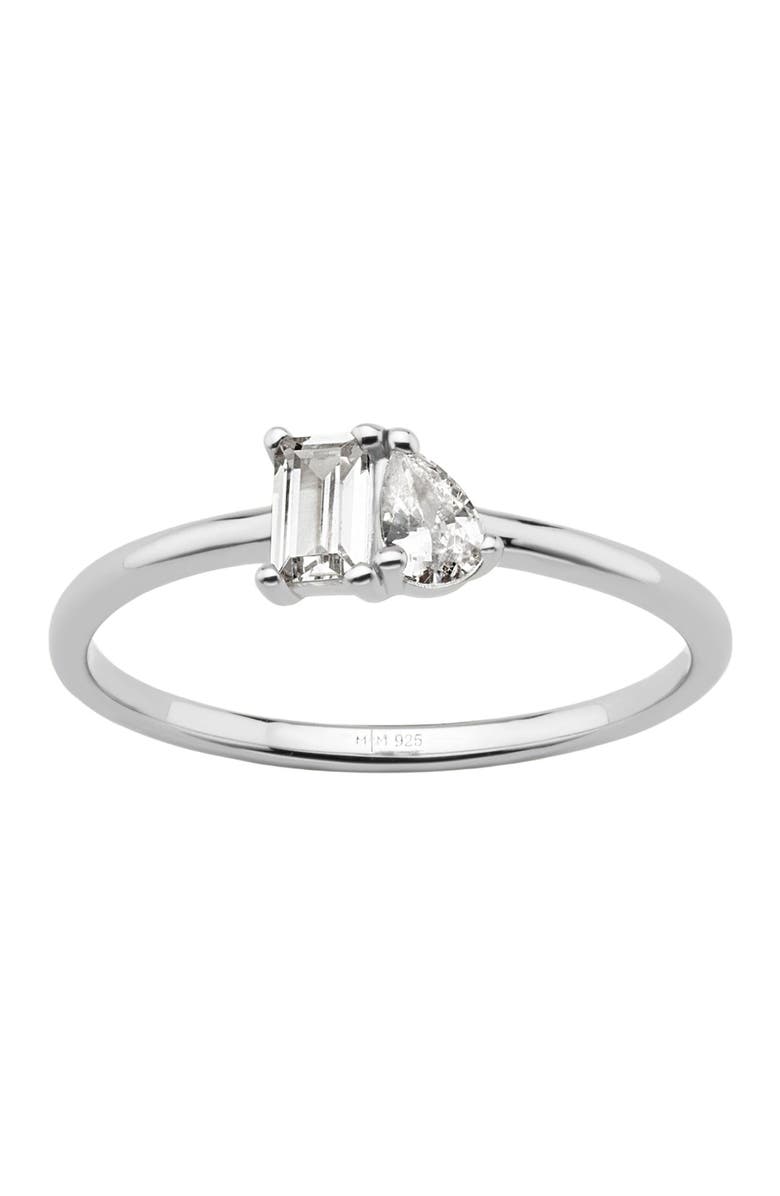 MADE BY MARY Toi et Moi Ring, Main, color, Silver