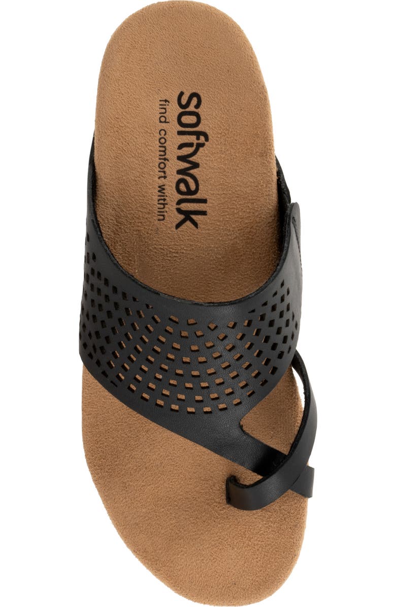 SoftWalk<sup>®</sup> Blaine Perf Platform Wedge Slide Sandal, Alternate, color, Black