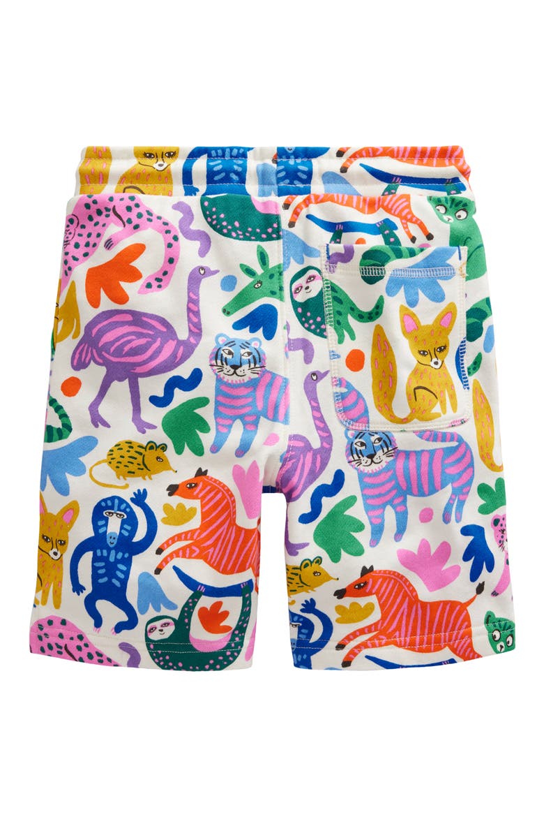 Kids' Safari Print Cotton Sweat Shorts, Alternate, color, MULTI SAFARI FRIENDS