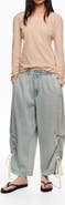 Bimba y Lola Denim Joggers With Gathering