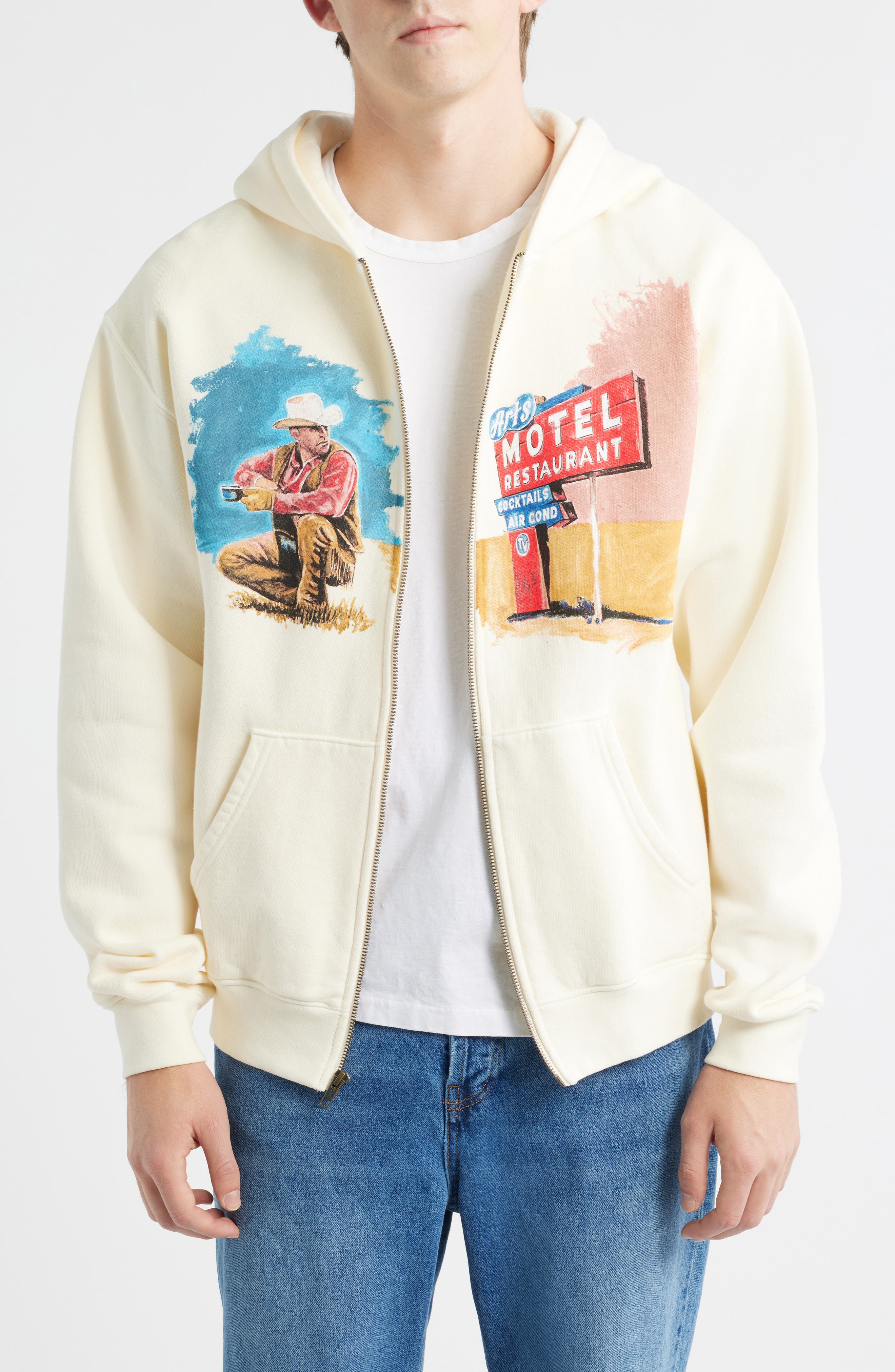 Morning's First Remark Cotton Graphic Hoodie