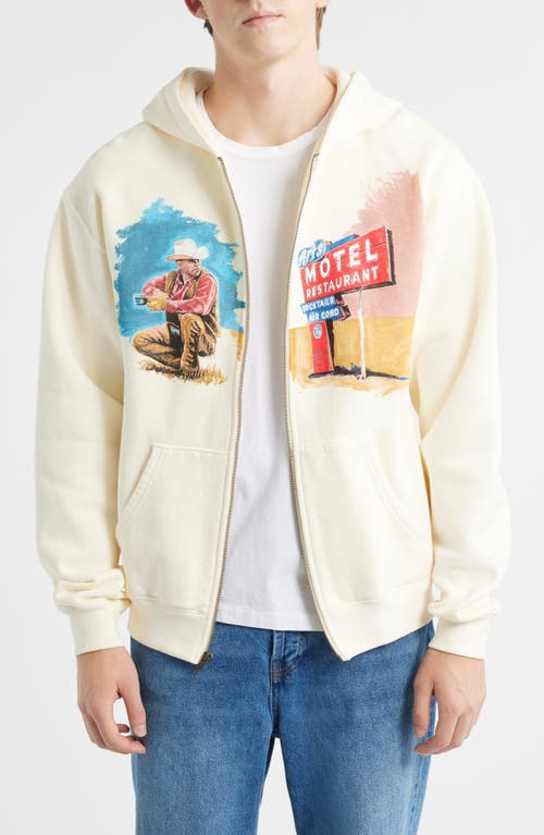 ONE OF THESE DAYS Morning's First Remark Cotton Graphic Hoodie in Bone  product