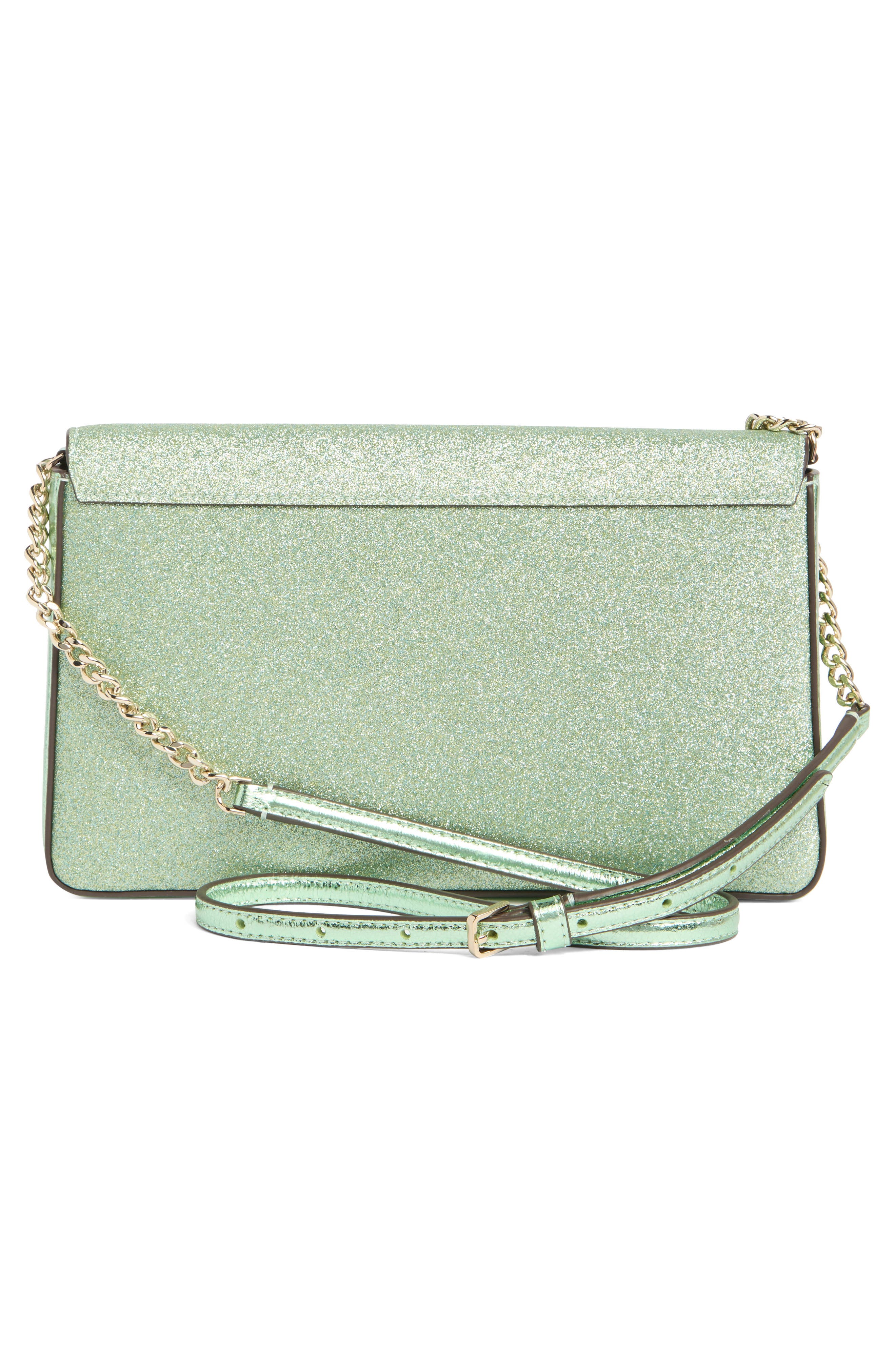 Kate Spade New York kenzie glitter convertible crossbody bag, Alternate, color, Seawater