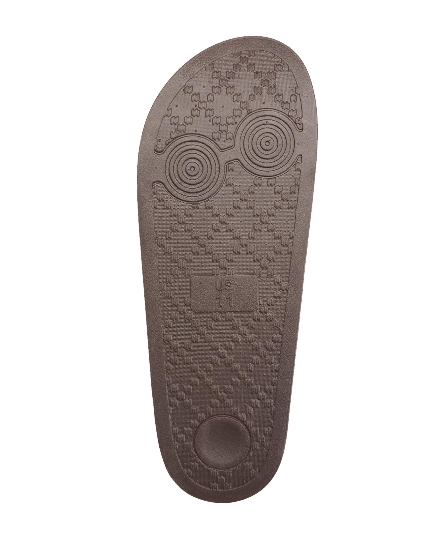 True Religion Kendrick Logo Slide, Alternate, color, Brown