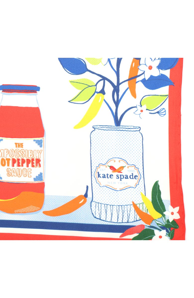 Kate Spade New York hot sauce silk square scarf, Alternate, color, 