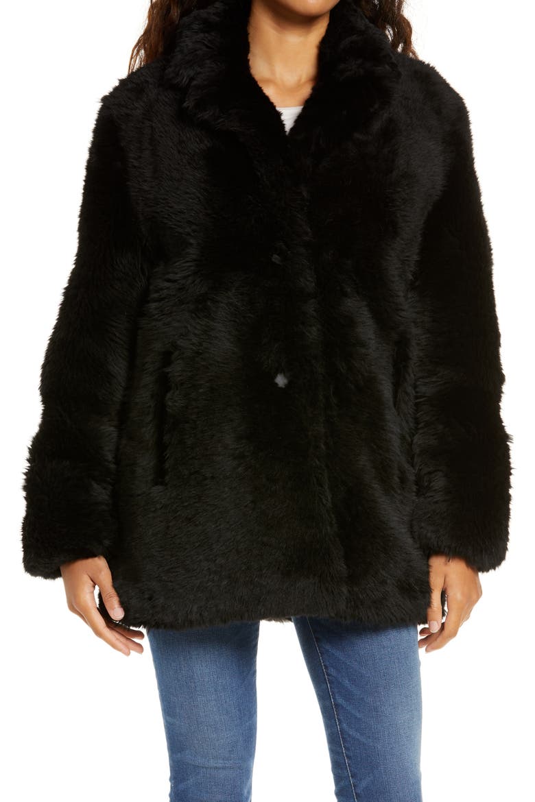Lianna Genuine Toscana Shearling Jacket, Alternate, color, BLACK