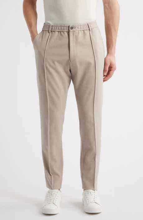 Emporio Armani Flat Front Mélange Stretch Gabardine Pants