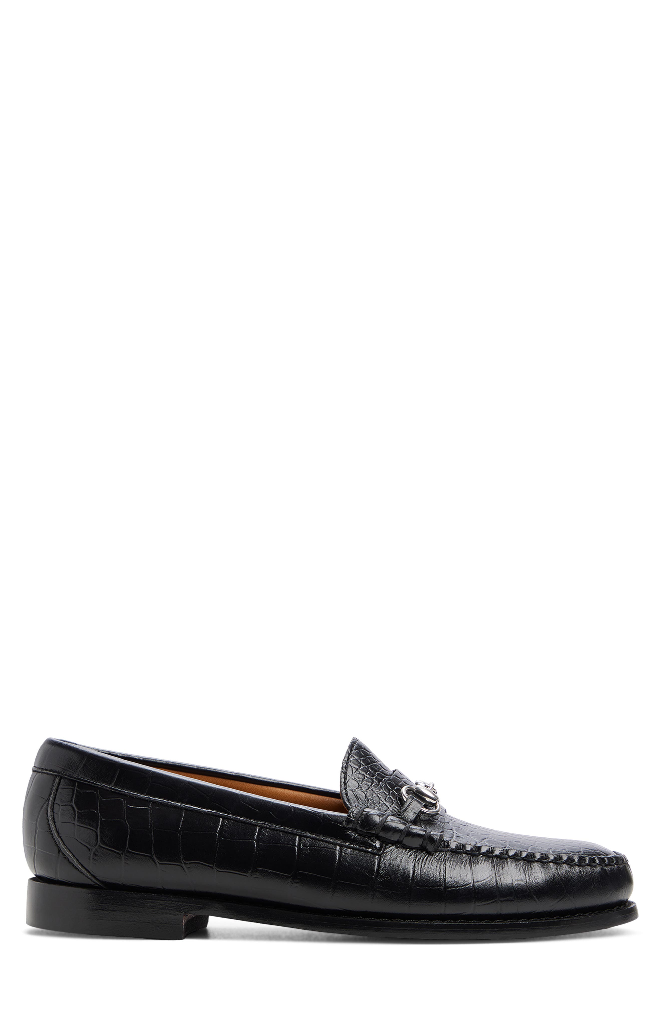 Lincoln Weejuns Croc Embossed Bit Loafer, Alternate, color, OTHER BLACK