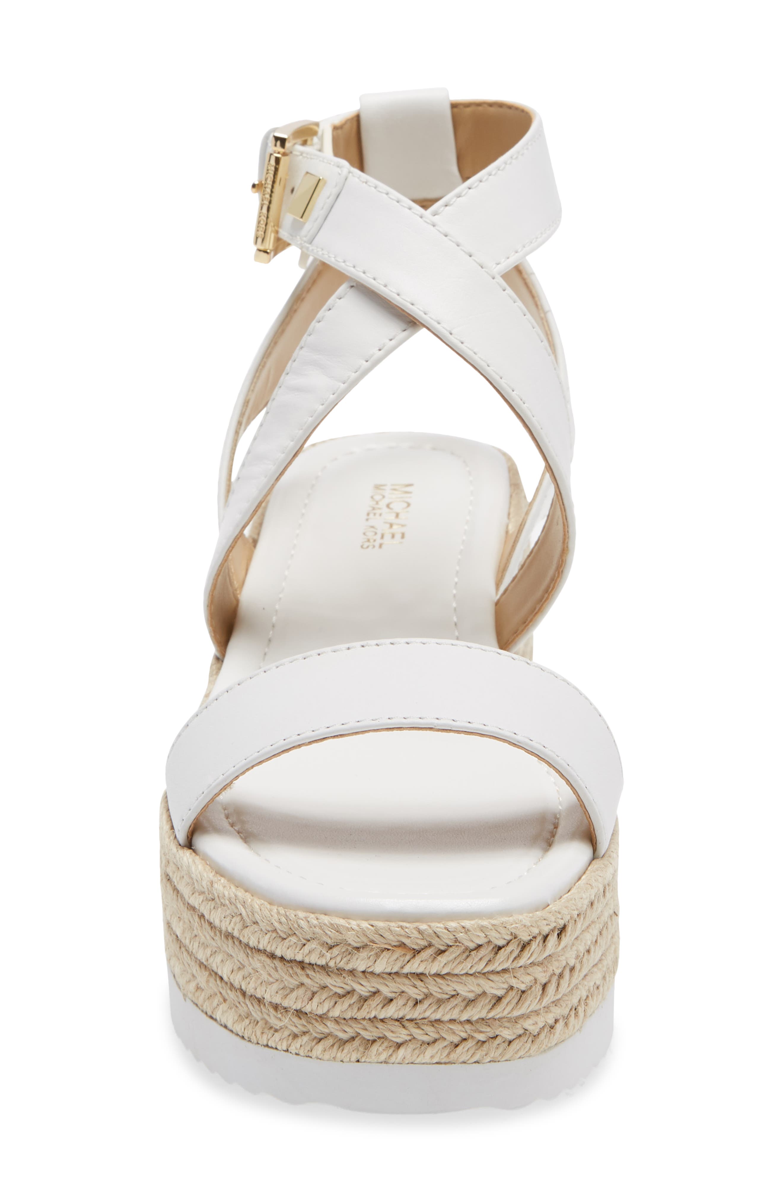 Lowry Platform Wedge Sandal, Alternate, color, OPTIC WHITE LEATHER/ JUTE