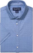 Mizzen+Main Halyard Trim Fit Diamond Short Sleeve Performance Button-Up Shirt