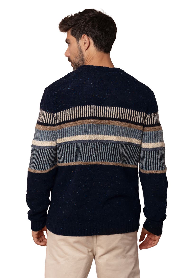 Statement Donegal Wool Sweater, Alternate, color, DARK NAVY