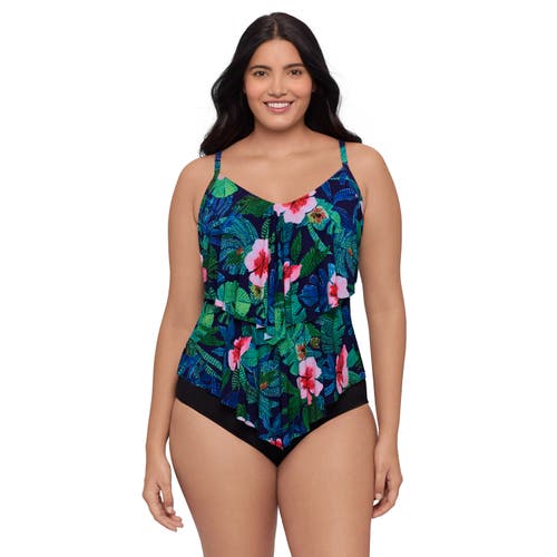 Trimshaper Ronnie 2 Tier Ruffle Tankini Swimsuit Top