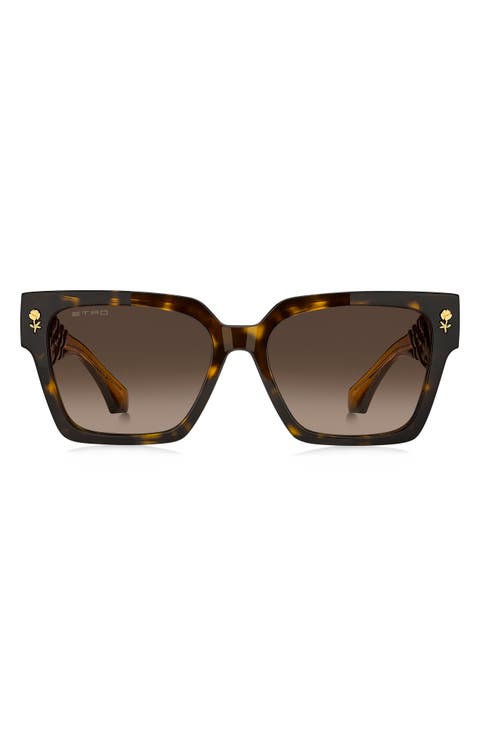 55mm Gradient Rectangular Sunglasses