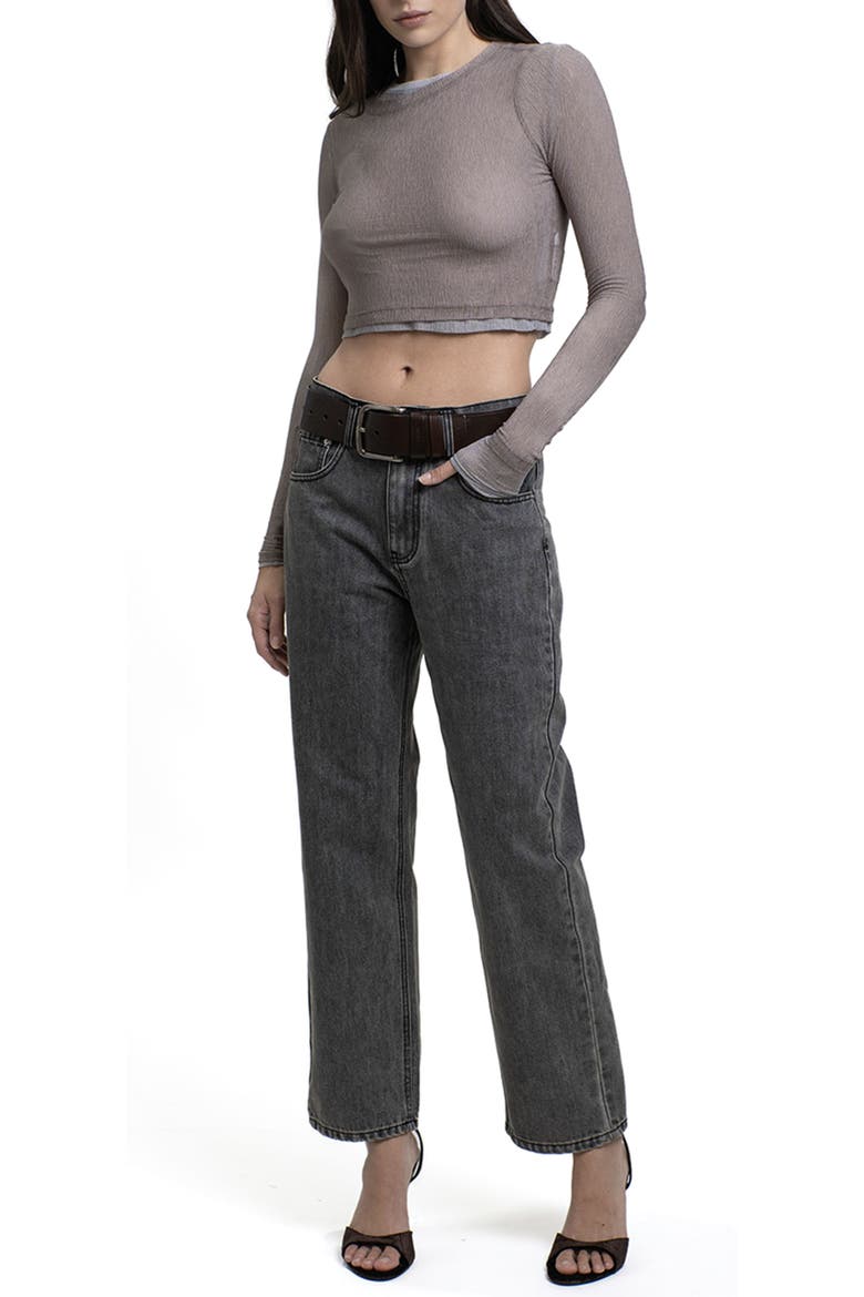 Moa High Waist Straight Leg Denim, Main, color, Gray