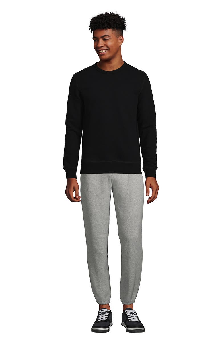 Lands' End Long Sleeve Serious Sweats Crewneck Sweatshirt, Alternate, color, Black