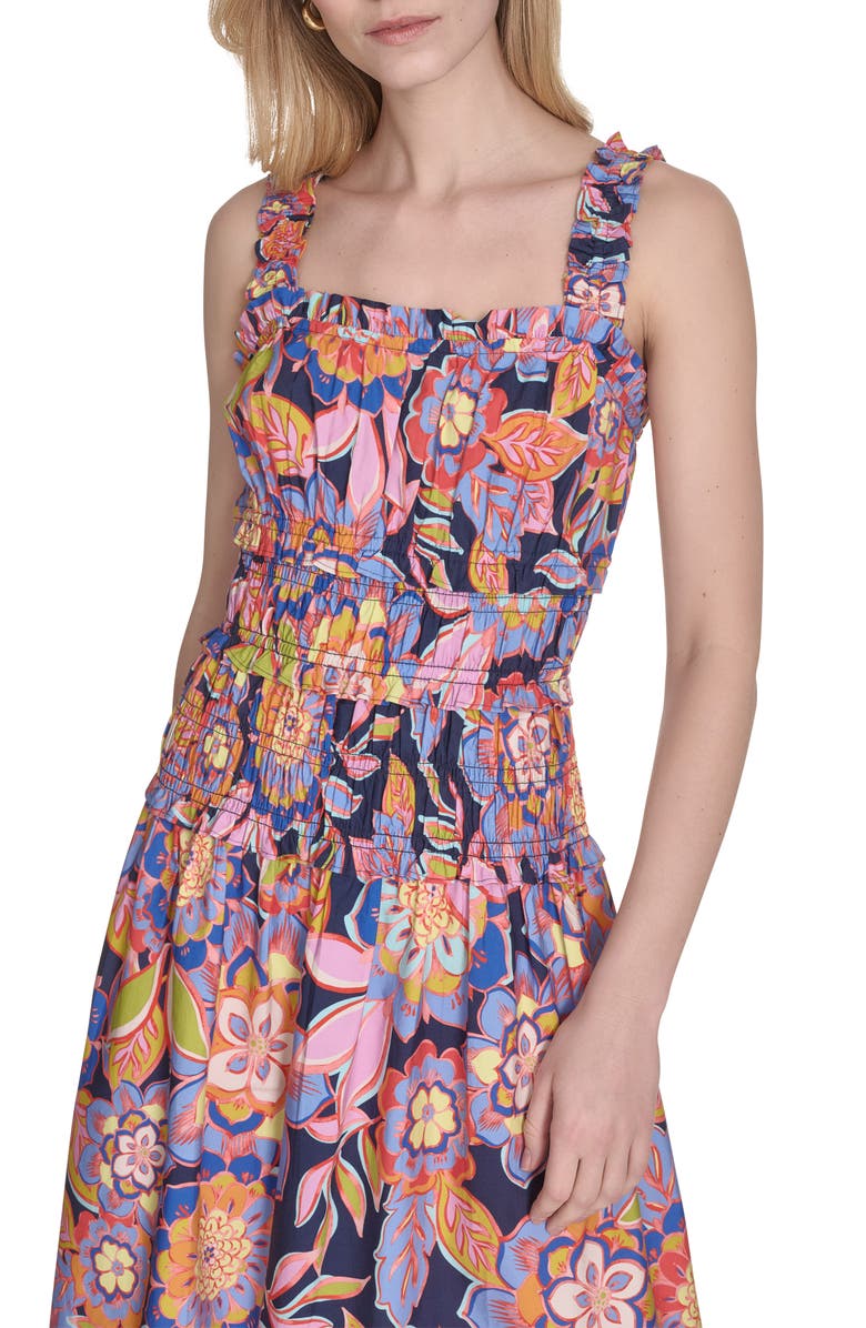 Eliza J Print Maxi Sundress, Alternate, color, Blue/ Pink/ Orange Multi