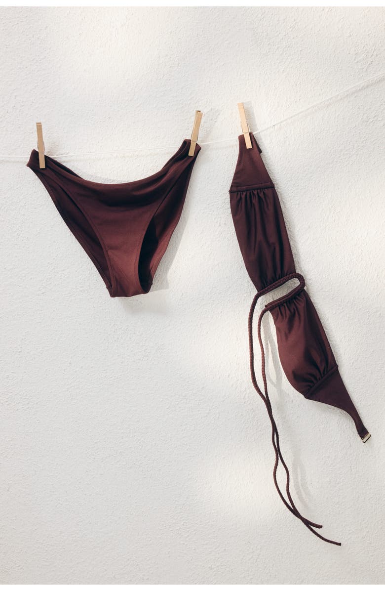 H&M Padded Bandeau Bikini Top, Alternate, color, Plum Purple