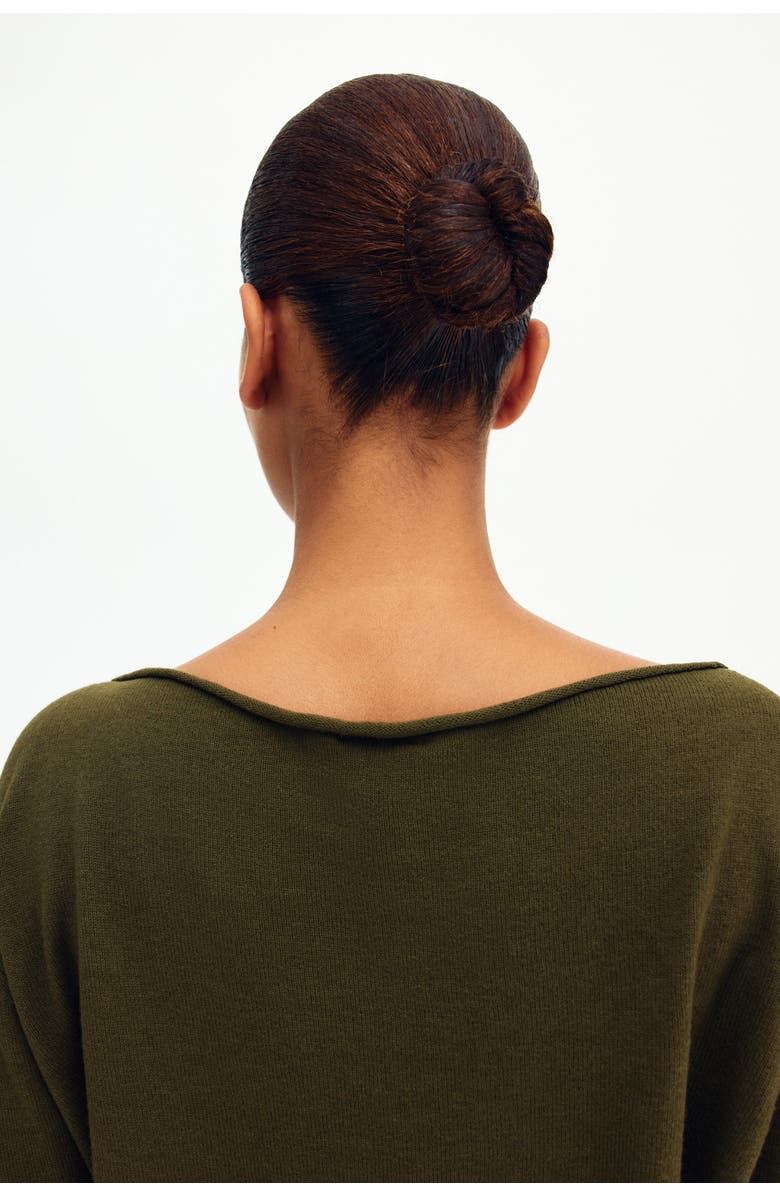 H&M Off-the-shoulder Jumper, Alternate, color, Olive Green