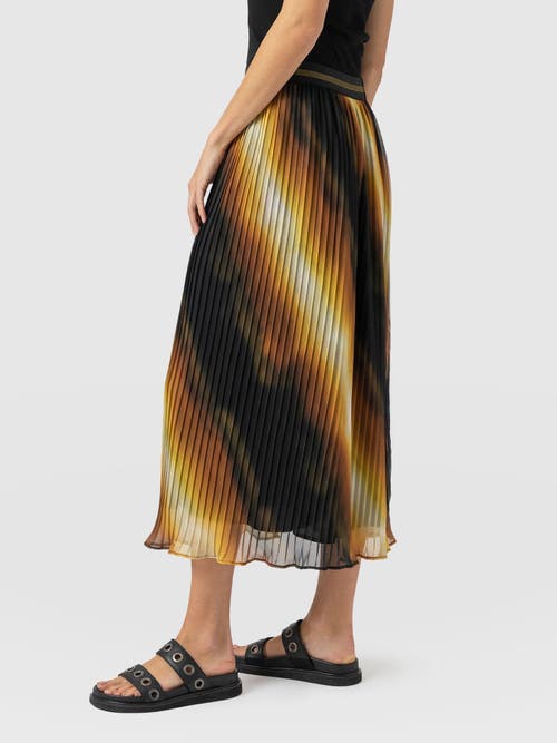 Saint + Sofia Aria Pleated Skirt In Yellow