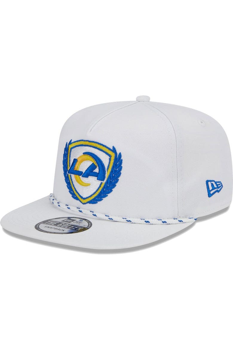 Men's New Era White Los Angeles Rams Tee Golfer 9FIFTY Snapback Hat, Main, color, White