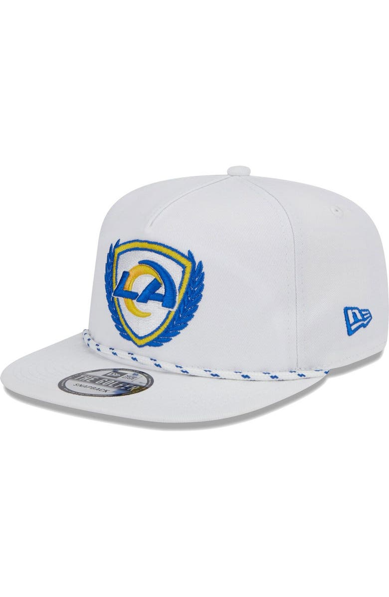 New Era Men's New Era White Los Angeles Rams Tee Golfer 9FIFTY Snapback Hat, Main, color,