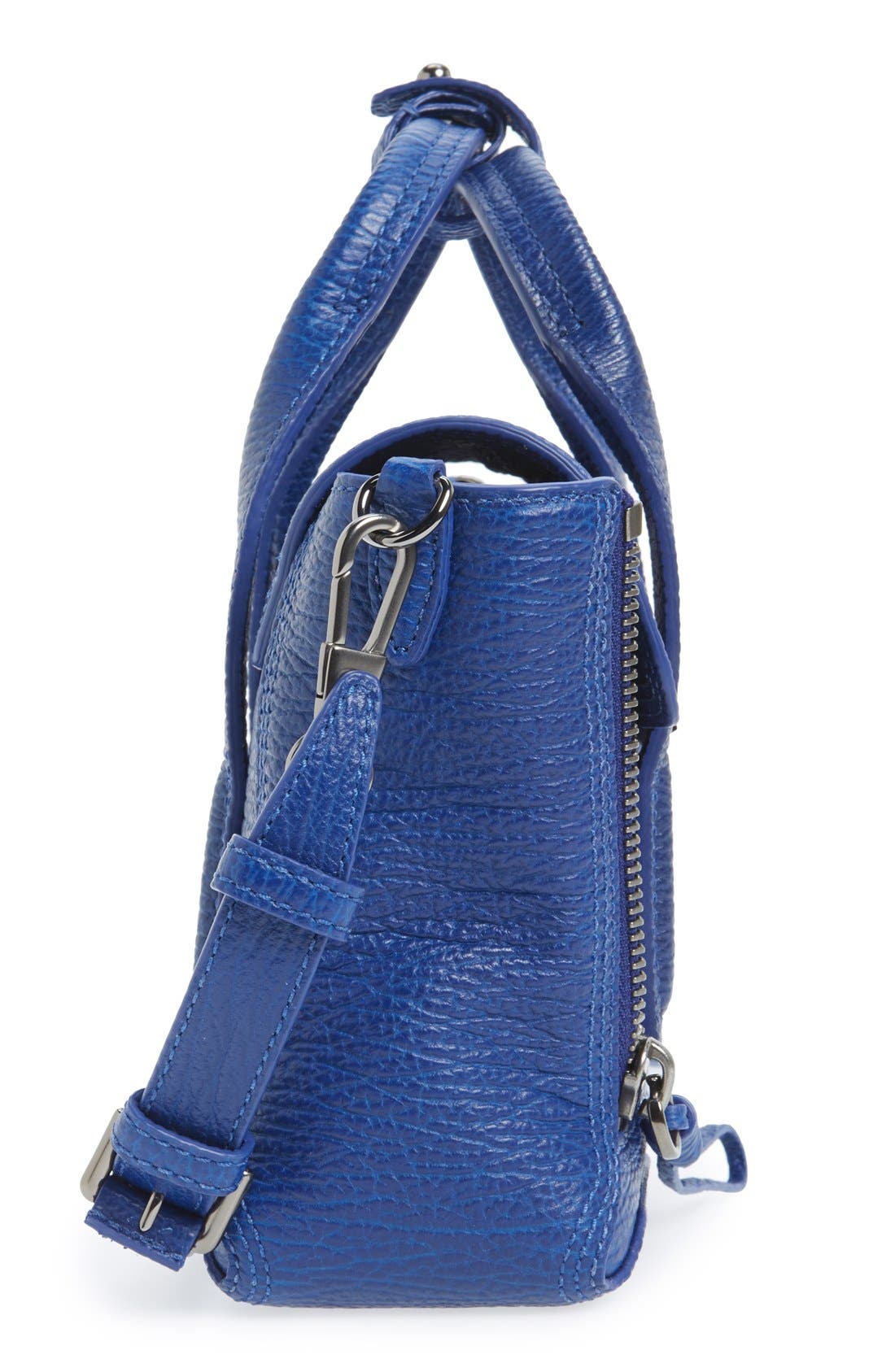 'Mini Pashli' Leather Satchel, Alternate, color, COBALT
