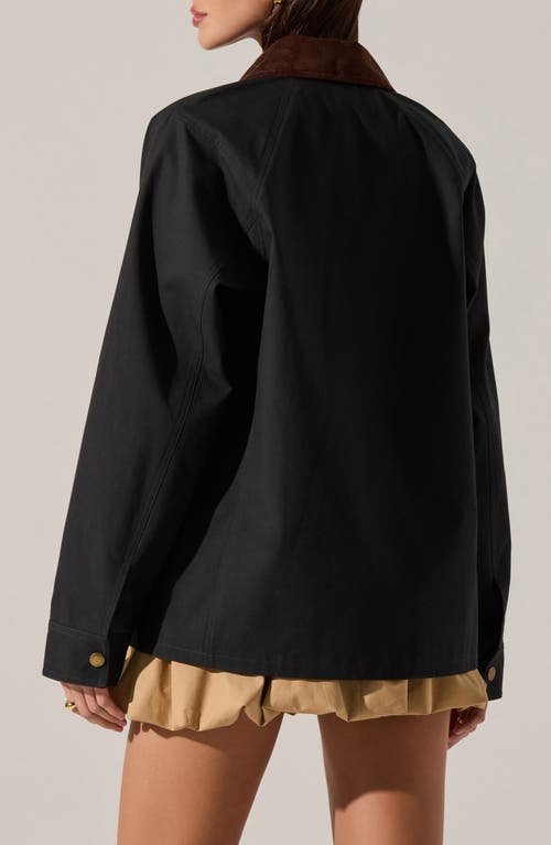 Astr The Label Rylan Corduroy Collar Jacket In Blue